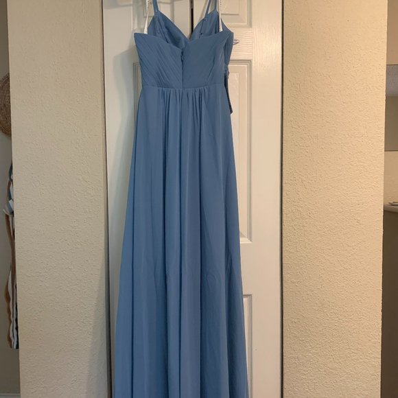Azazie Shannon Dress in Steel Blue - Picture 3 of 4